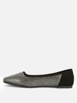 Clearance Pumps Mit Eckiger Zehenpartie Und Nieten Damen Flache Schuhe