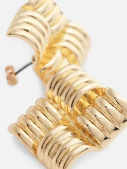 Discount Quadratische Ohrstecker In Kissen-Optik Damen Schmuck