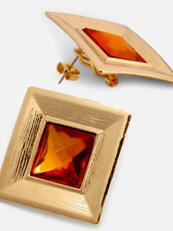 Best Quadratische „Rita Ora“ Ohrringe Mit Schmucksteinen Damen Schmuck