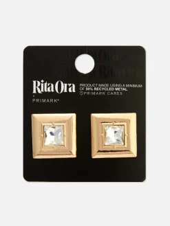 Clearance Quadratische „Rita Ora“ Ohrstecker Mit Schmucksteinen Damen Schmuck