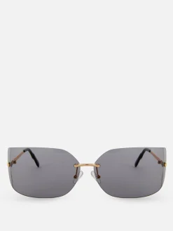 New Randlose, Gebogene „Rita Ora“ Sonnenbrille Damen Sonnenbrillen