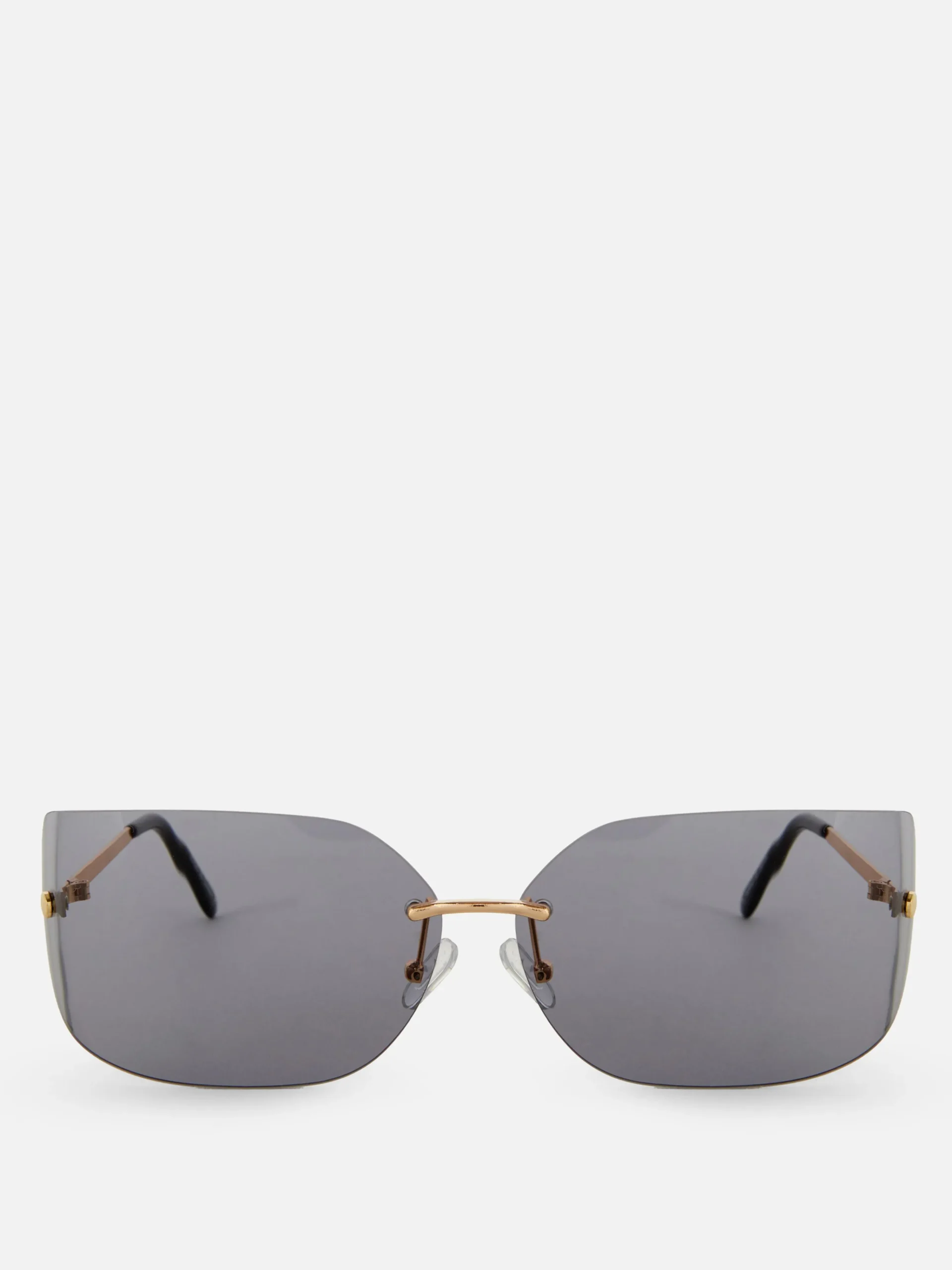 New Randlose, Gebogene „Rita Ora“ Sonnenbrille Damen Sonnenbrillen