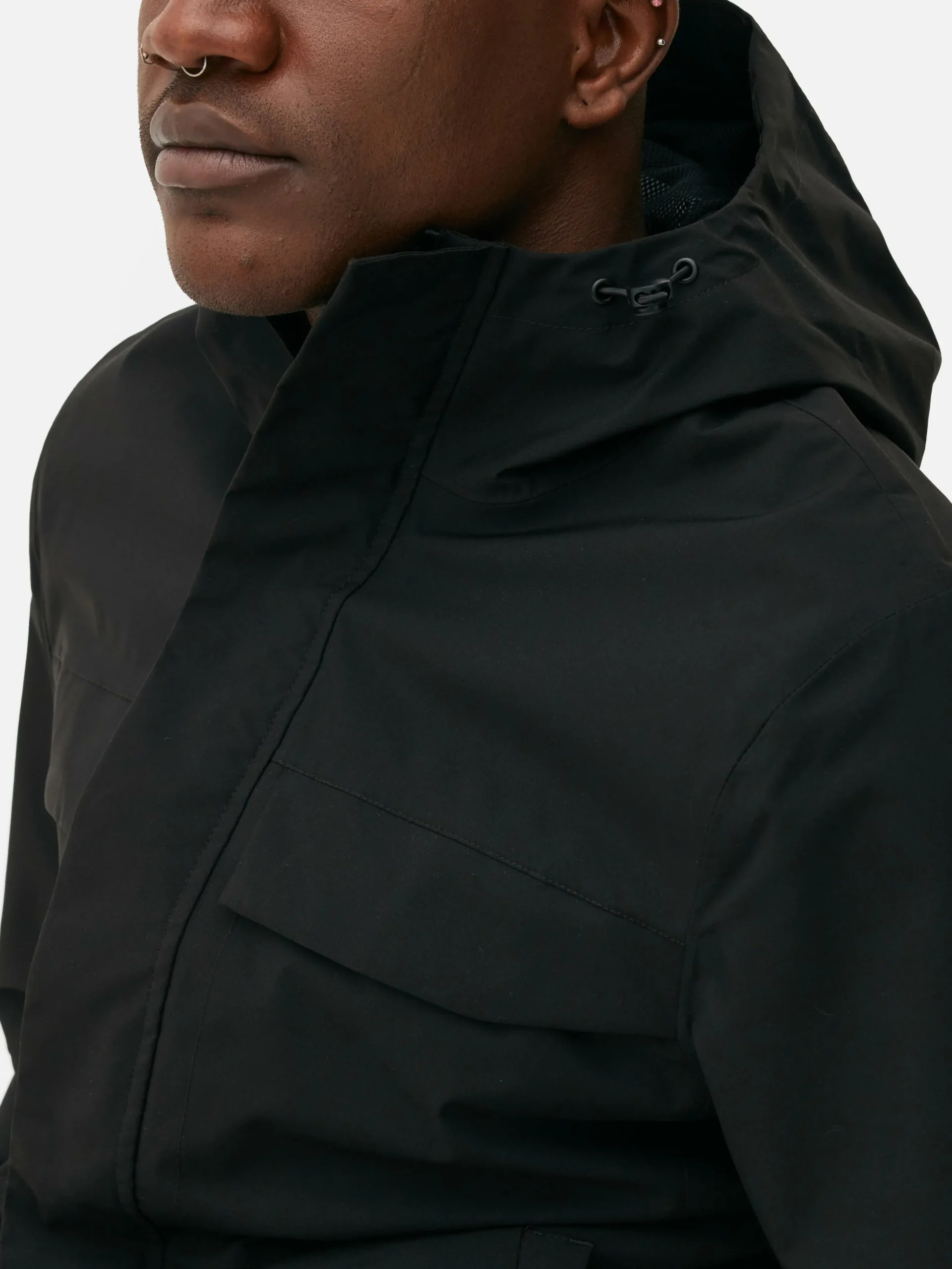 Discount Regenmantel Mit Kapuze Und Durchgehendem Reißverschluss Herren Jacken Und Mäntel