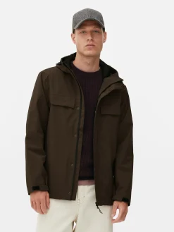 Outlet Regenmantel Mit Kapuze Und Durchgehendem Reißverschluss Herren Jacken Und Mäntel