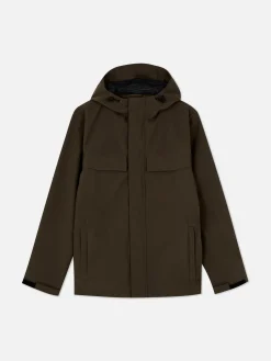 Outlet Regenmantel Mit Kapuze Und Durchgehendem Reißverschluss Herren Jacken Und Mäntel