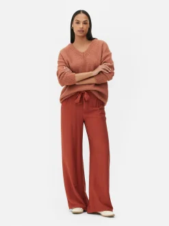 Discount Regular-Fit-Pullover Mit V-Ausschnitt Damen Pullover Und Cardigans