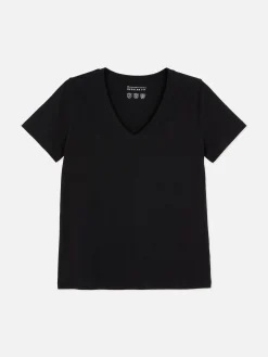 Sale Regular-Fit-T-Shirt Mit V-Ausschnitt Damen Tops Und T-Shirts