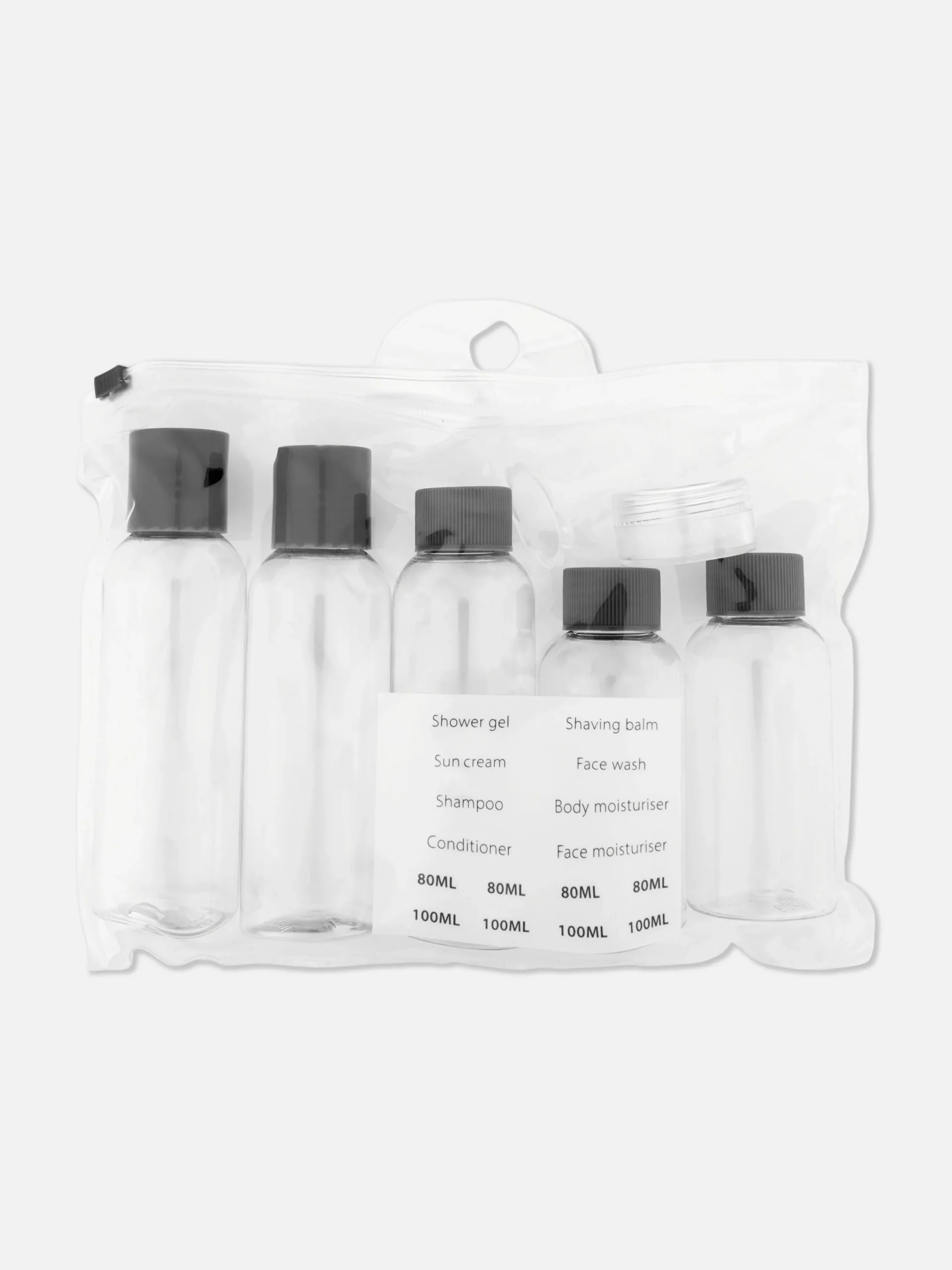 Reiseflasche Und Etiketten Im Set Hautpflege-Tools|Reiseaccessoires