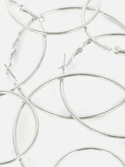 Sale Röhren-Creolen, 4er-Pack Damen Schmuck