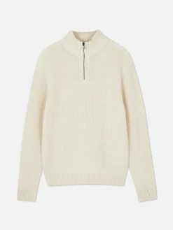 Discount Rippenstrick-Pullover Mit Reißverschluss Herren Pullover Und Cardigans