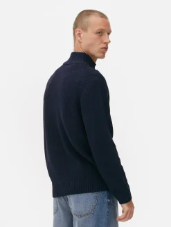 Clearance Rippenstrick-Pullover Mit Reißverschluss Herren Pullover Und Cardigans