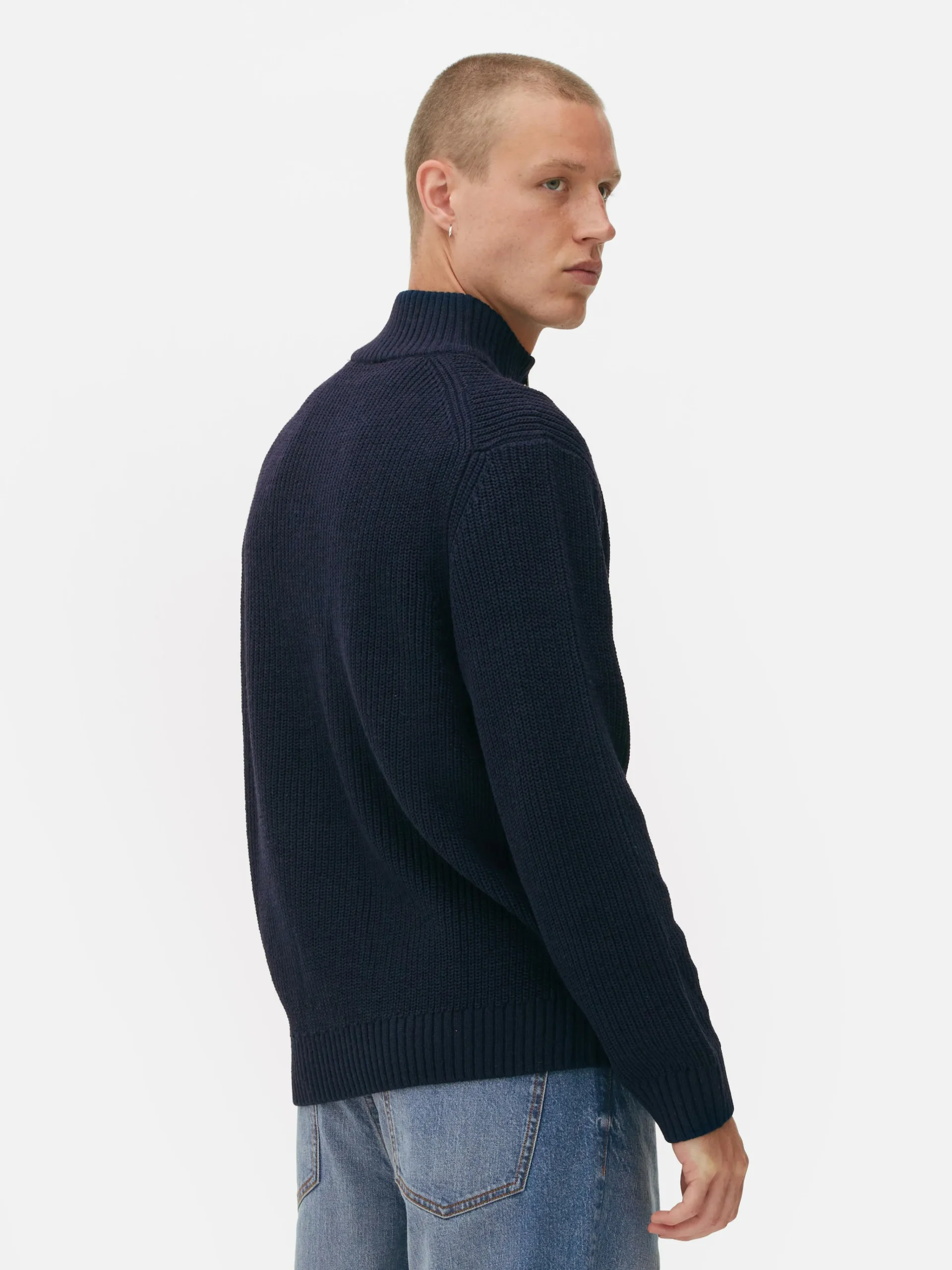 Clearance Rippenstrick-Pullover Mit Reißverschluss Herren Pullover Und Cardigans