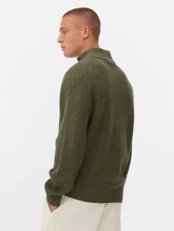 New Rippenstrick-Pullover Mit Reißverschluss Herren Pullover Und Cardigans