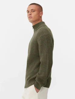 New Rippenstrick-Pullover Mit Reißverschluss Herren Pullover Und Cardigans