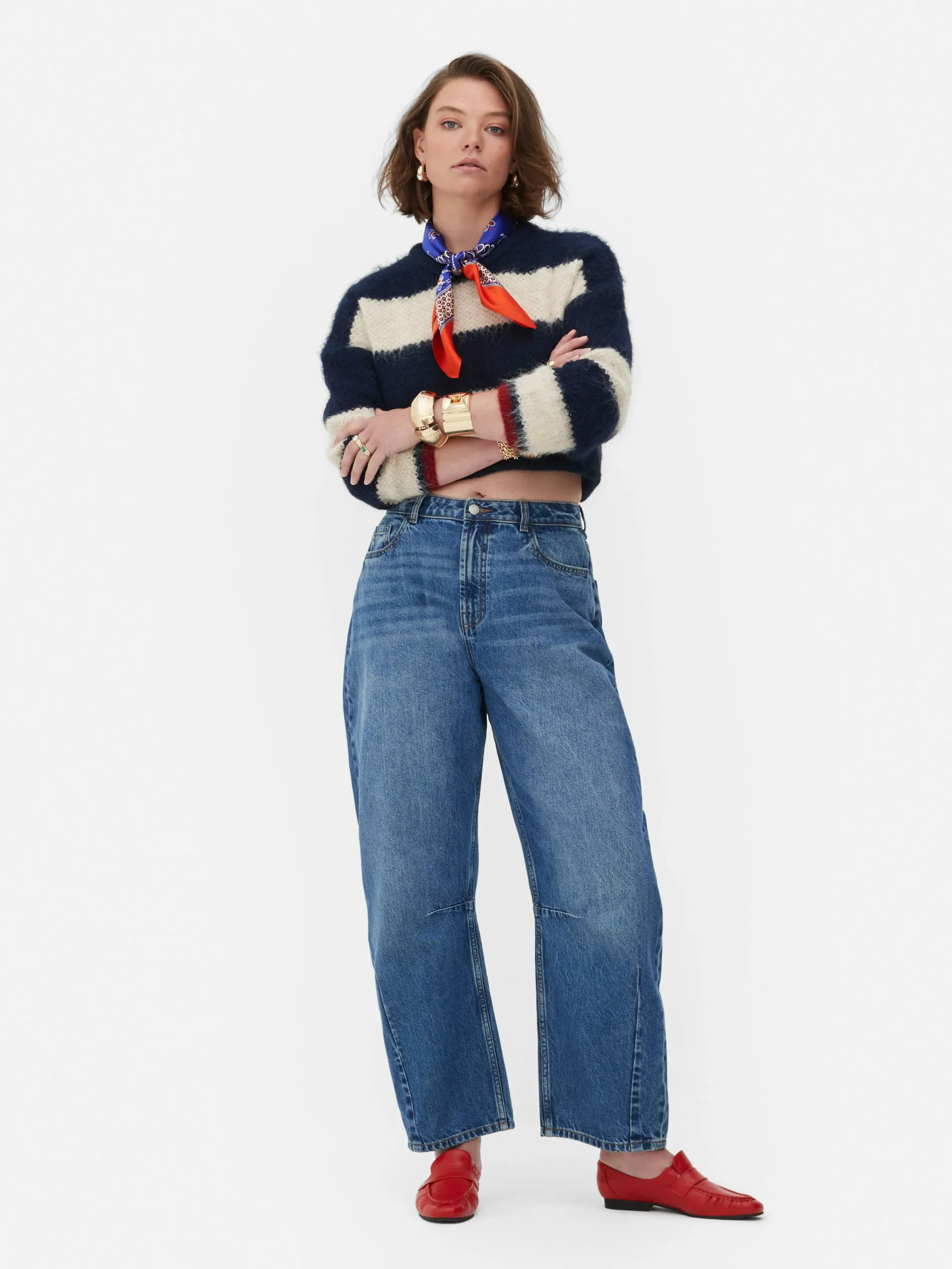 Best „Rita Ora“ Barrel-Jeans In Acid-Wash-Optik Damen Jeans