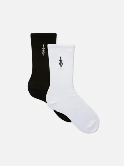 „Rita Ora“ Crew-Socken Mit Stickerei, 2er-Pack Damen Socken