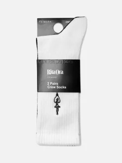 „Rita Ora“ Crew-Socken Mit Stickerei, 2er-Pack Damen Socken