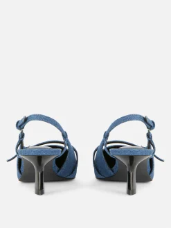 Hot „Rita Ora“ Denim-Heels Mit Schnalle Damen Heels|Denim