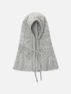 „Rita Ora“ Kapuze Mit Zopfmuster Damen Mützen, Handschuhe Und Schals