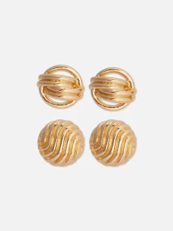 Sale „Rita Ora“ Ohrstecker Mit Skulpturalem Design, 2er-Pack Damen Schmuck