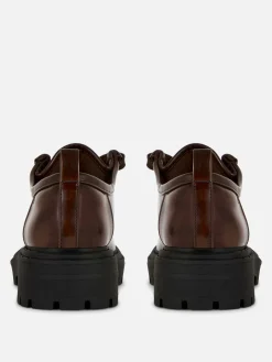 Sale „Rita Ora“ Schnürloafer Mit Dicker Sohle Damen Flache Schuhe