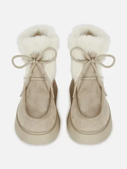 „Rita Ora“ Stiefel Mit Kunstfell Und Vordernaht Damen Stiefel