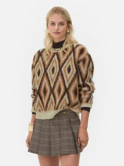 Sale „Rita Ora“ Strickpullover Mit Rautenmuster Damen Pullover Und Cardigans