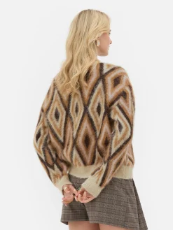 Sale „Rita Ora“ Strickpullover Mit Rautenmuster Damen Pullover Und Cardigans