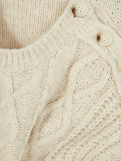 Clearance „Rita Ora“ Strickpullover Mit Zopfmuster Und Knöpfen Damen Pullover Und Cardigans