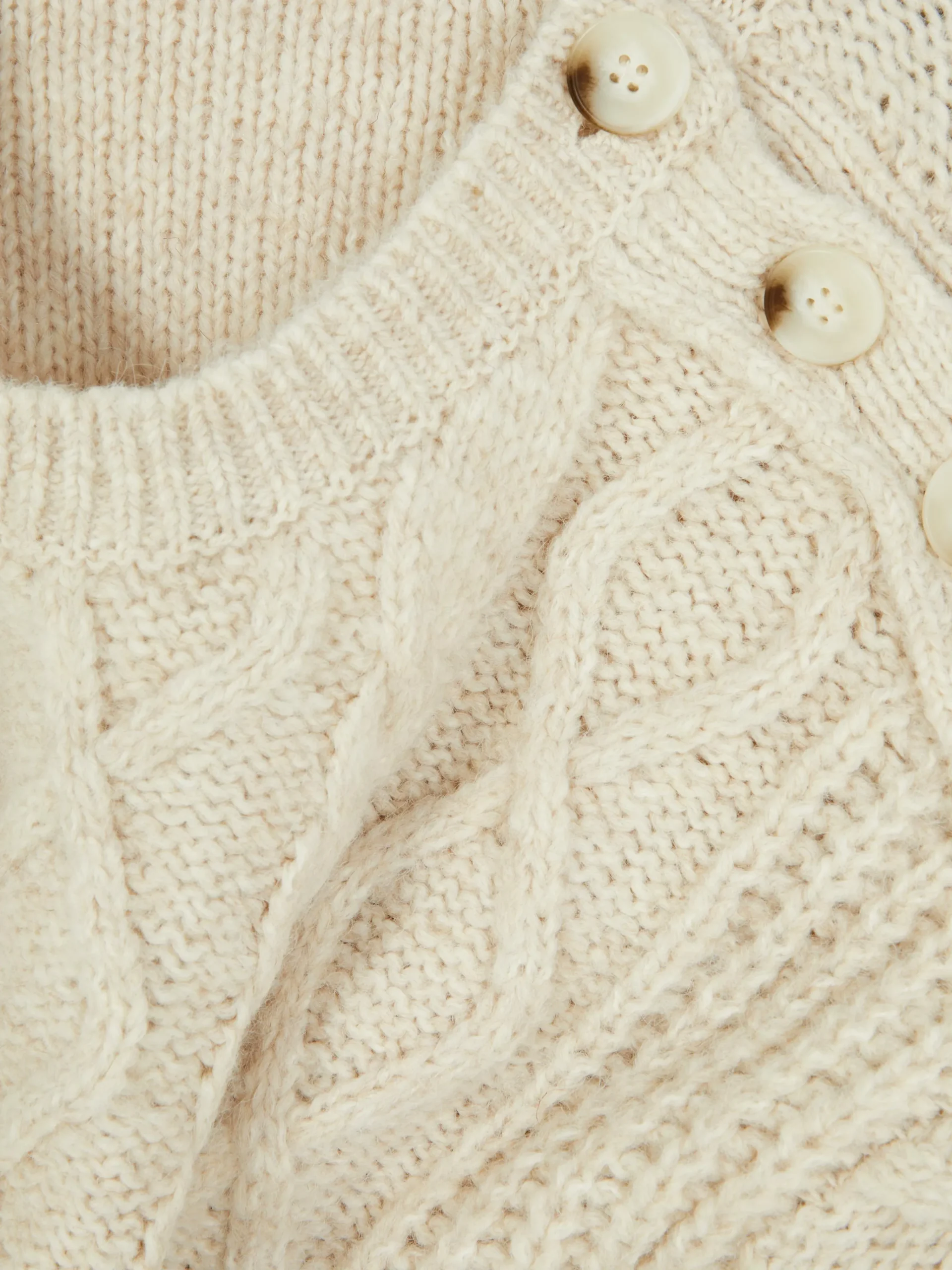 Clearance „Rita Ora“ Strickpullover Mit Zopfmuster Und Knöpfen Damen Pullover Und Cardigans