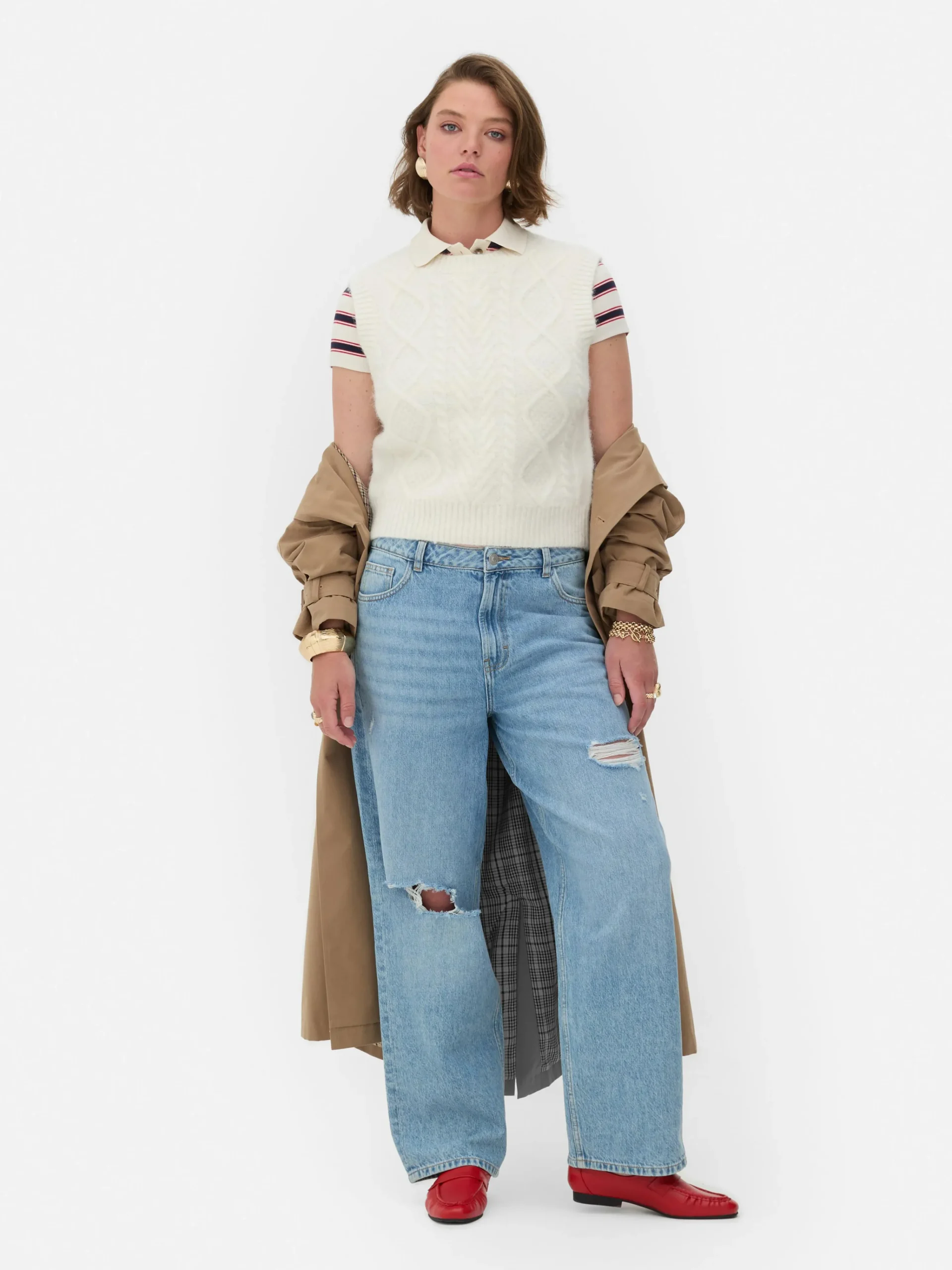 Outlet „Rita Ora“ Strickweste Mit Zopfmuster Damen Pullover Und Cardigans