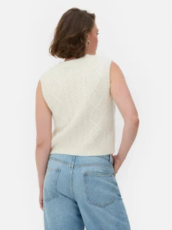 Outlet „Rita Ora“ Strickweste Mit Zopfmuster Damen Pullover Und Cardigans