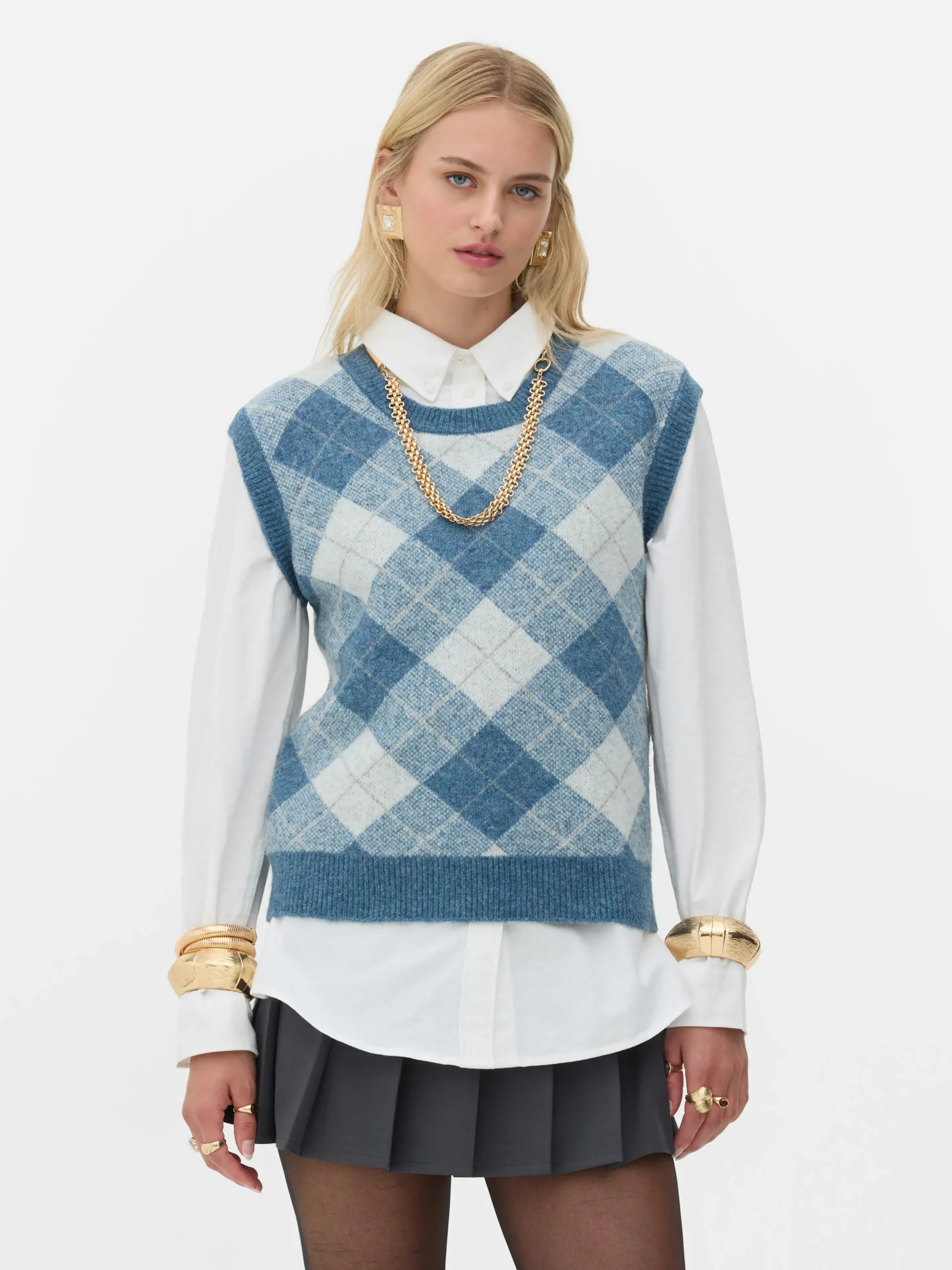 Clearance „Rita Ora“ Strickweste Mit Argylemuster Damen Pullover Und Cardigans