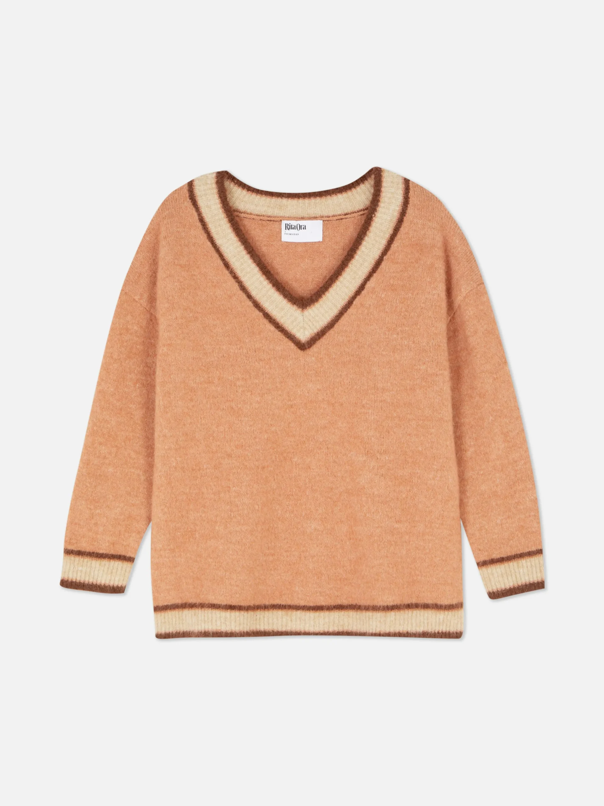 Discount „Rita Ora“ Vintage-Pullover Mit V-Ausschnitt Damen Pullover Und Cardigans