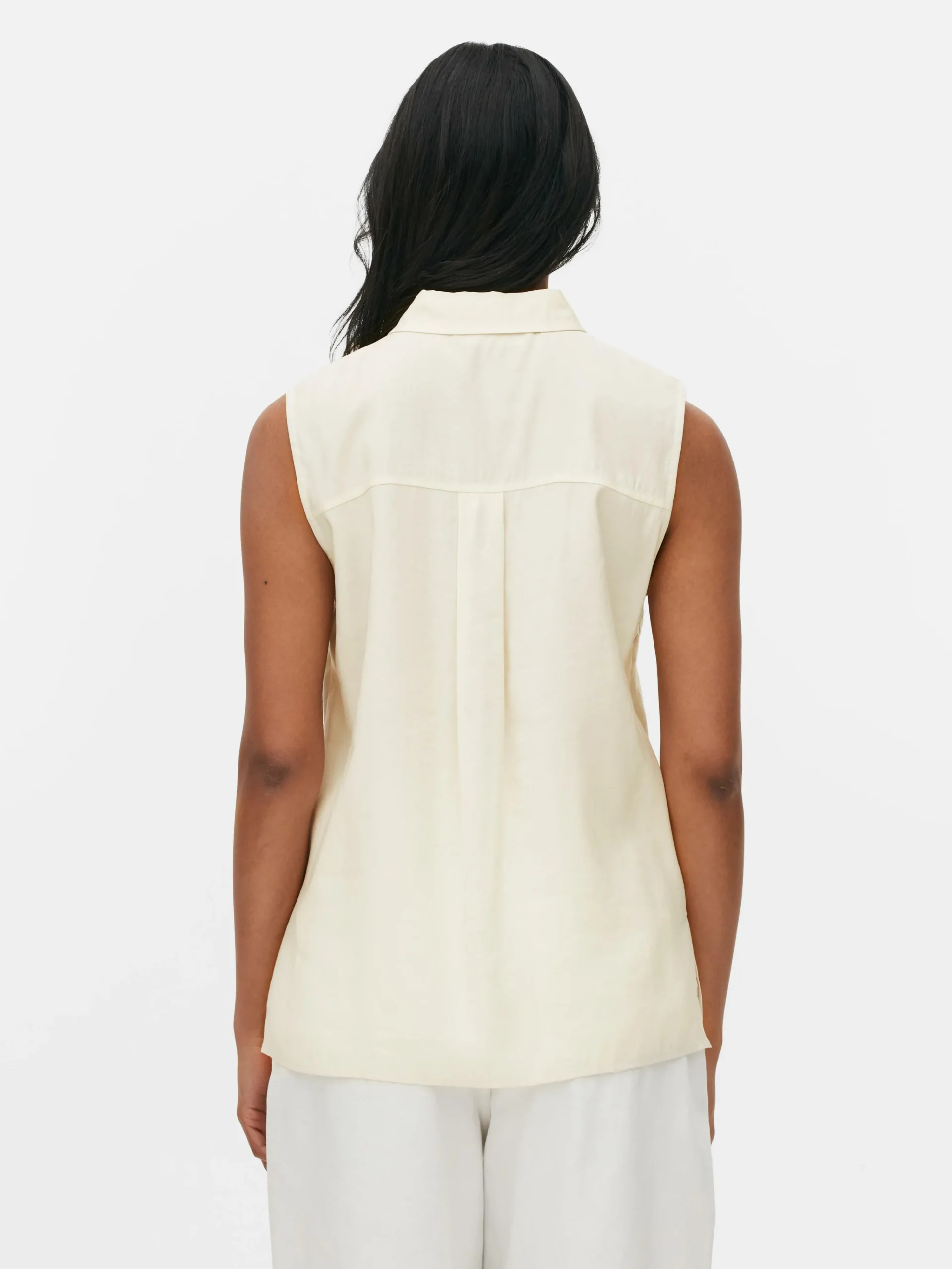 Sale Ärmellose Bluse Mit Knopfleiste Damen Blusen