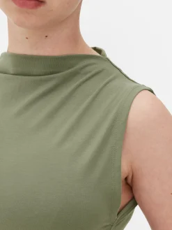 Clearance Ärmelloser Body Mit Hohem Kragen Damen Tops Und T-Shirts