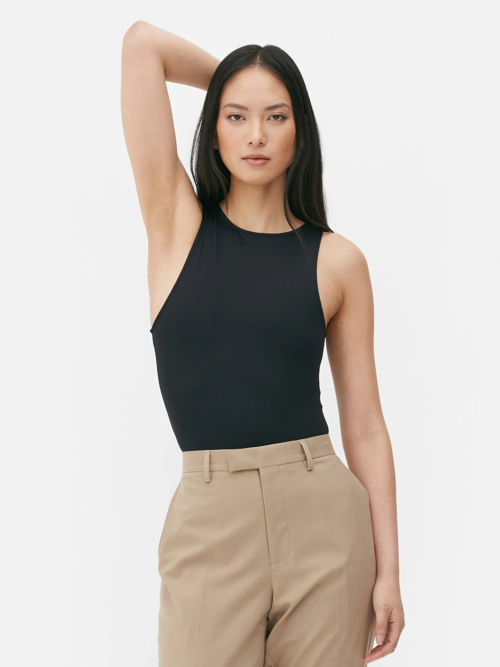 Online Ärmelloser Bodysuit Mit Rundhalsausschnitt Damen Tops Und T-Shirts