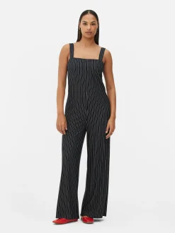 Ärmelloser Jumpsuit Mit Streifen Damen Jumpsuits Und Playsuits