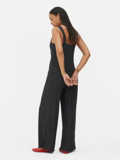 Ärmelloser Jumpsuit Mit Streifen Damen Jumpsuits Und Playsuits