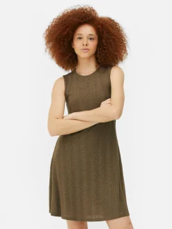 Hot Ärmelloses, Geripptes Minikleid Damen Kleider