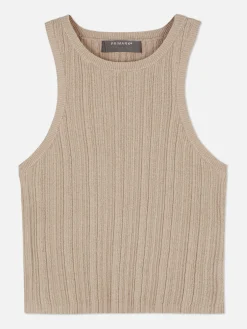 Clearance Ärmelloses, Geripptes Racerback-Top Damen Tops Und T-Shirts