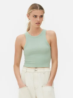 New Ärmelloses, Geripptes Racerback-Top Damen Tops Und T-Shirts