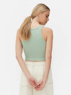 New Ärmelloses, Geripptes Racerback-Top Damen Tops Und T-Shirts