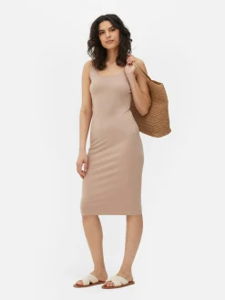 Online Ärmelloses Jersey-Midikleid Damen Kleider