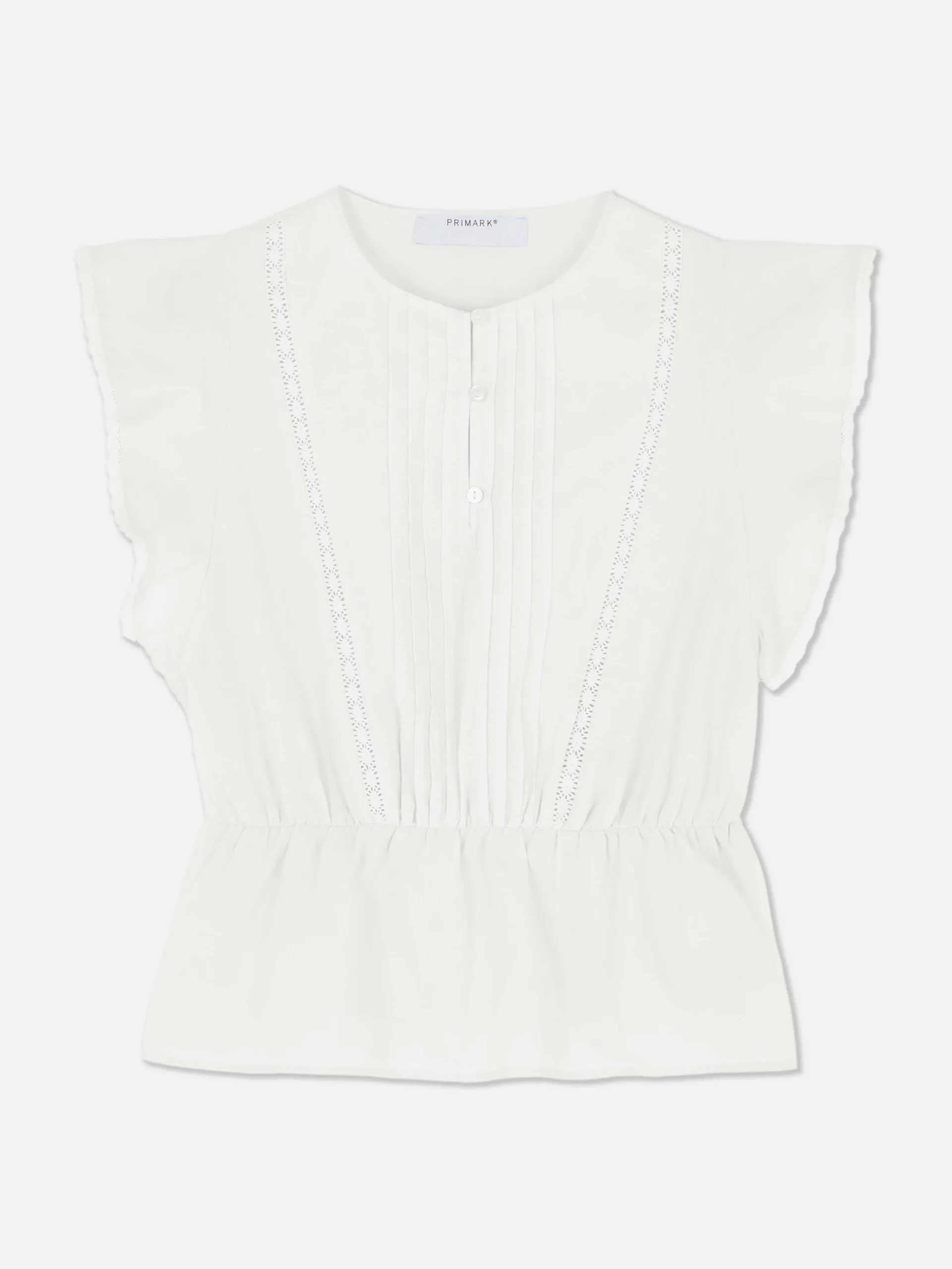 Hot Ärmelloses Lochstickerei-Top Im Viktorianischen Stil Damen Blusen