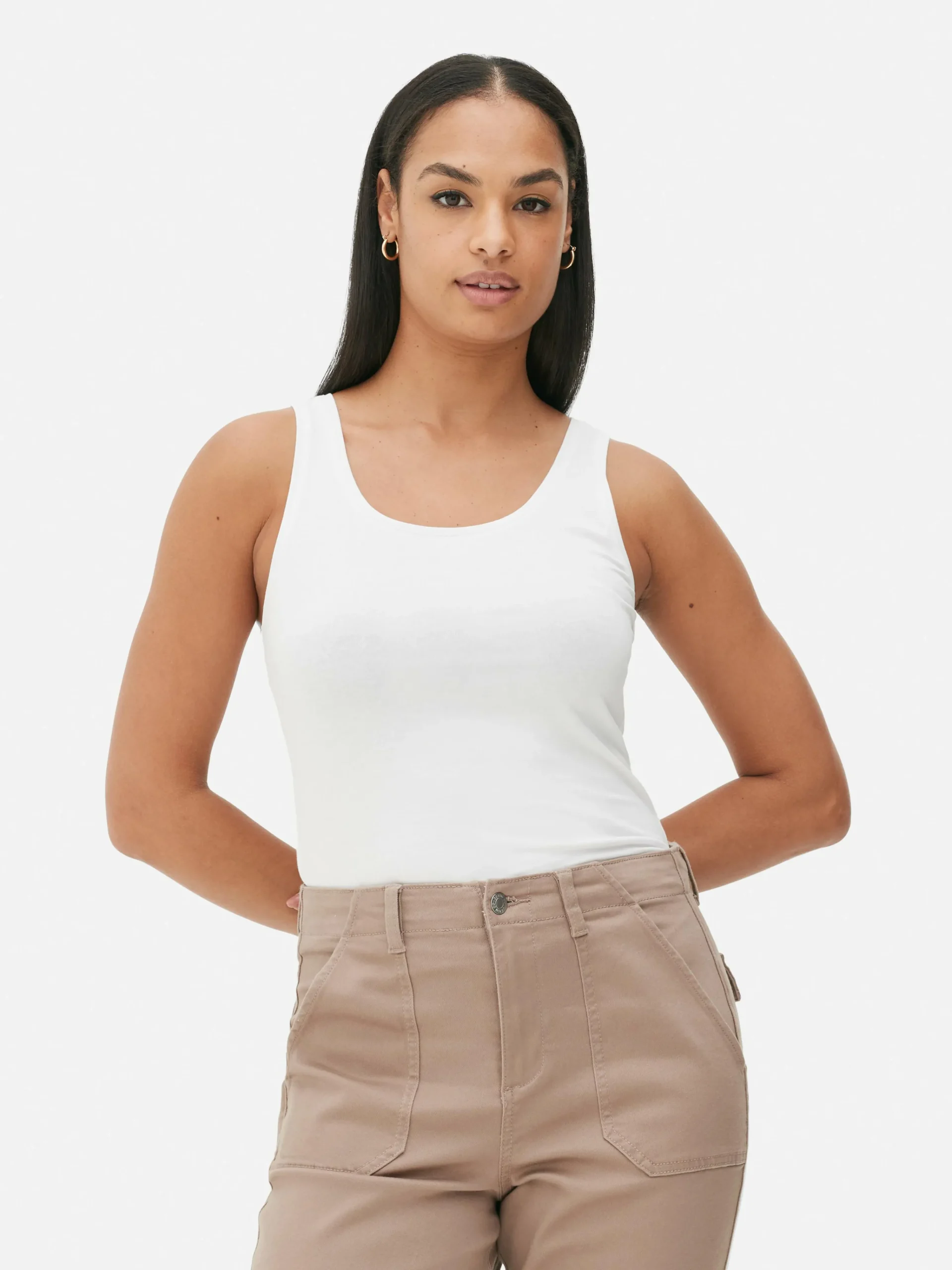 Clearance Ärmelloses Stretch-Top Mit U-Ausschnitt Damen Tops Und T-Shirts