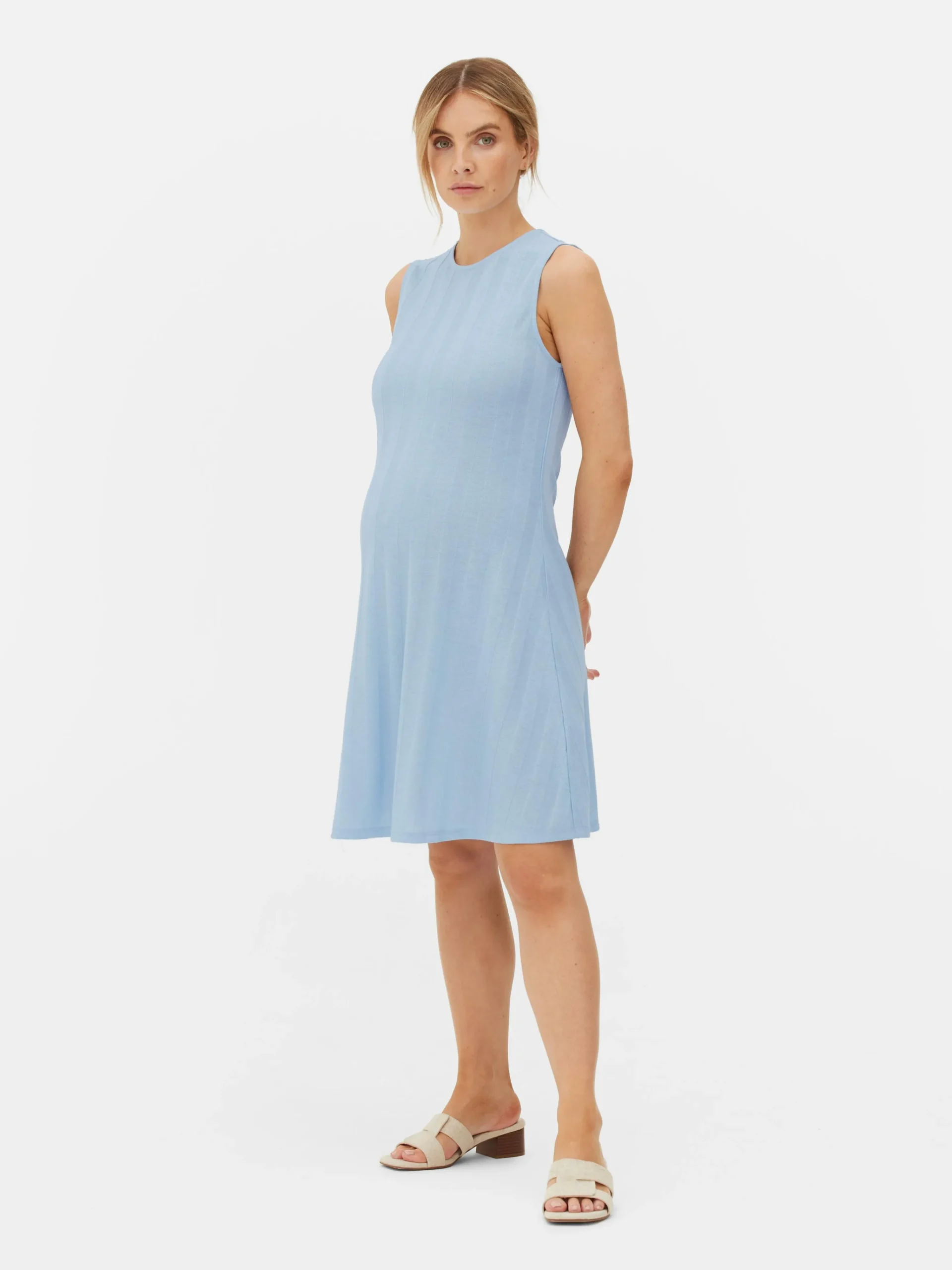 Clearance Ärmelloses Umstands-Minikleid Damen Kleider