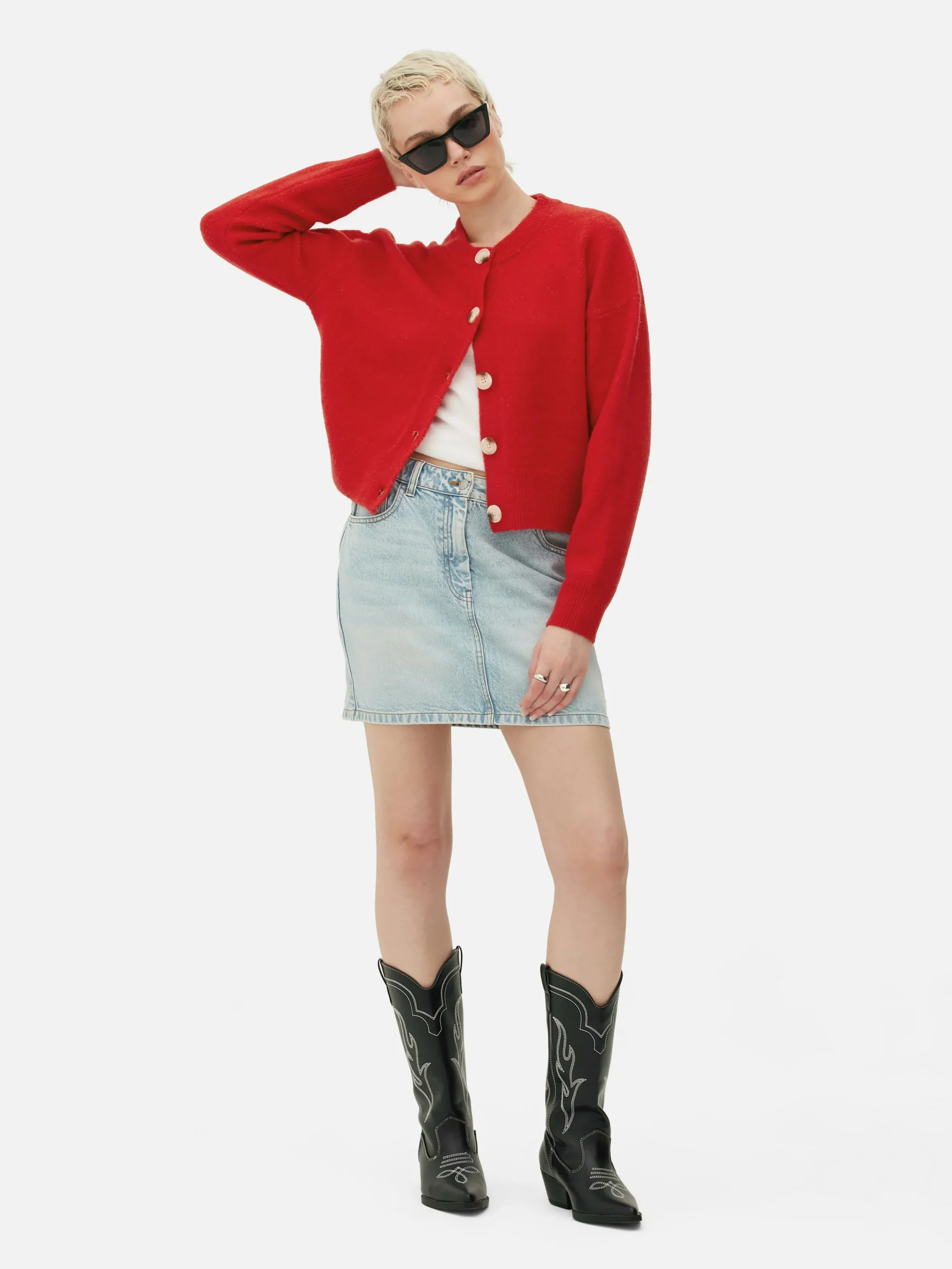 Rundhals-Cardigan Mit Knopfleiste Damen Pullover Und Cardigans