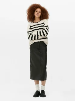 Rundhalspullover Mit Knopfdetail Damen Pullover Und Cardigans