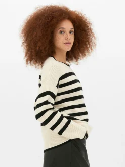 Rundhalspullover Mit Knopfdetail Damen Pullover Und Cardigans